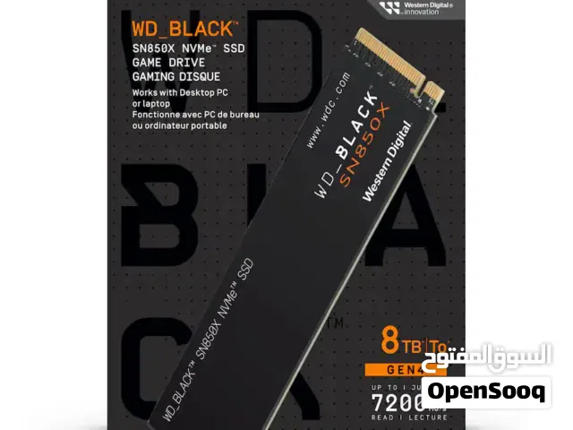 WD_Black SN850X 8TB NVMe SSD - M.2 2280, Speed 7,300 MB/s