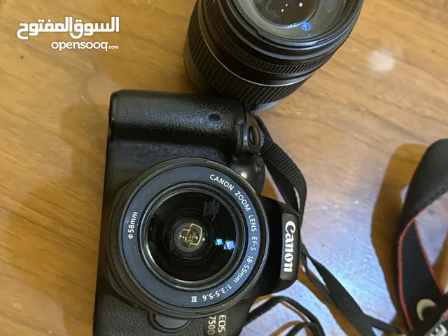 Canon eos 750d with kit lens and canon zoom lens ef 75-300 mm and the real battery and charger