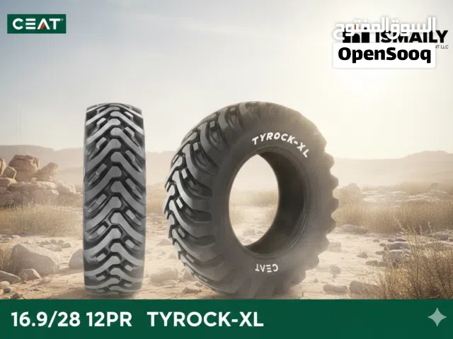 اطار اطارات TYER  CEAT- TYROCK-XL  16.9/28 12PR  OF ROOD بلد الصنع الهند  مخصص لطرقات الوعرة ضمان سن