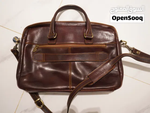 Original Italian Handmade Brown Leather 14 inch Breifcase Bag for Business and Laptop