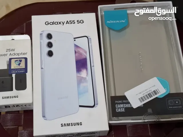 للبيع Samsung Galaxy A55 8 128 اللون Iceblue كسر زيرو بعلبته بضمان محلي بفاتوره ضريبيه