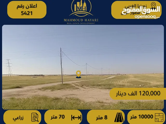 رقم الإعلان: 5421 قطعة أرض زراعية مميزة للبيع في زويزيا - قرب قصور الزبن