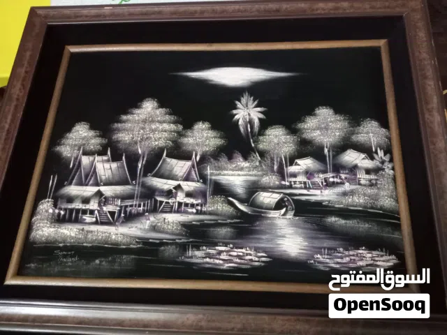 برواز لوحة صناعة يدوية مرسوم على قماش مخمل تايلانديه