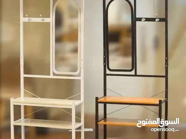 ستاند تعليق معدن برفوف خشب ومراي