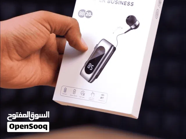 سماعة بلوتوث تك فيتة مع شاشة رقمية ومشبك تثبيت