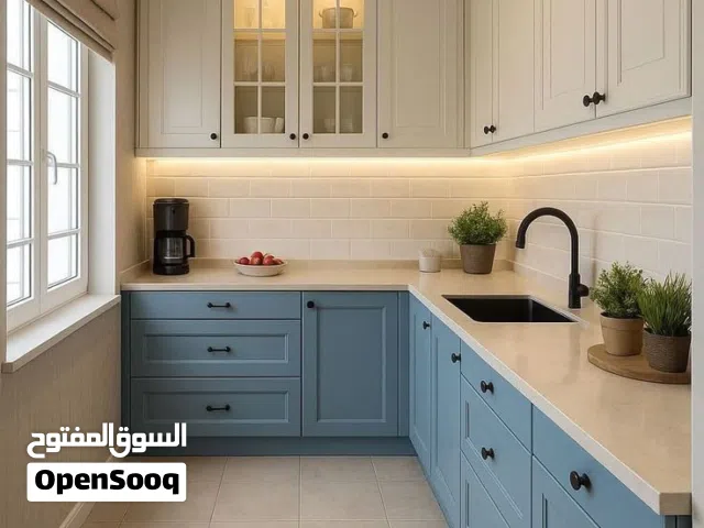 مطابخ تفصال حسب الطلب بأنسب الاسعار وافضل المواد المستخدمة من خامات تركية المنيوم او خشب بجودة عالية