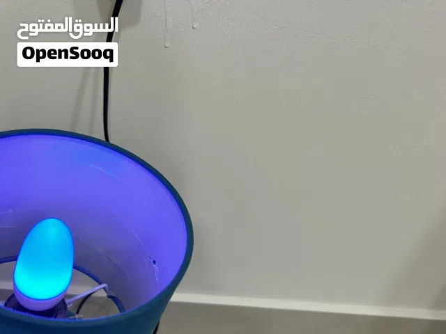 Teal Table Lamp with Rainbow Color-Changing LED Mood Light