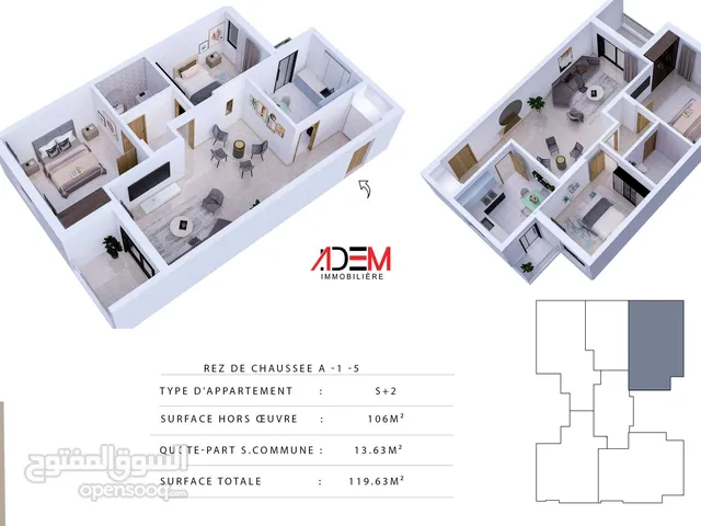 120 m2 3 Bedrooms Apartments for Sale in Sousse Other
