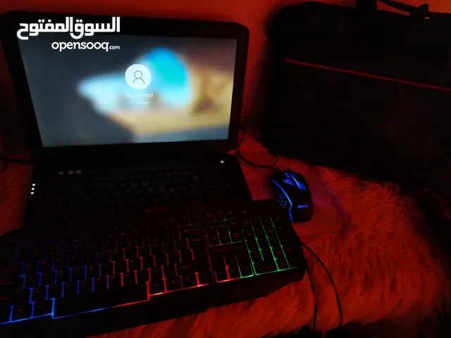 Dell Laptop with x-trike RGB gaming mouse and rainbow gaming keyboard with bag and mouse pad