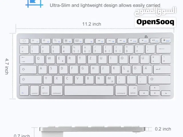 كيبورد لاسلكي . بلوتوث . حجم صغير لون اسود BLUETOOTH WIRELESS KEYBOARD