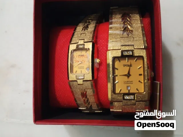 ساعة يد طقم رجالي وستأتي مطلية من ماركت Fitron