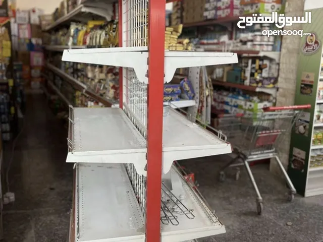سفينة محل اسواق للبيع رف وسطي جهتين ارتفاع 5 رفوف قياس 6 امتار طول واحد