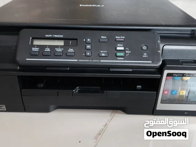 طابعة Brother DCP-T500W ملونة (نظام تانك موفر جداً). الطابعة تدعم الواي فاي والتصوير والماسح الضوئي.