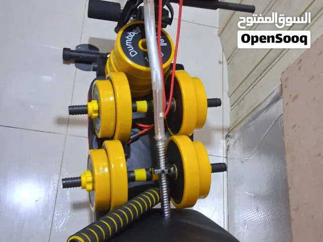 bench and dumbells 20kg dumbells all in 1 bench,