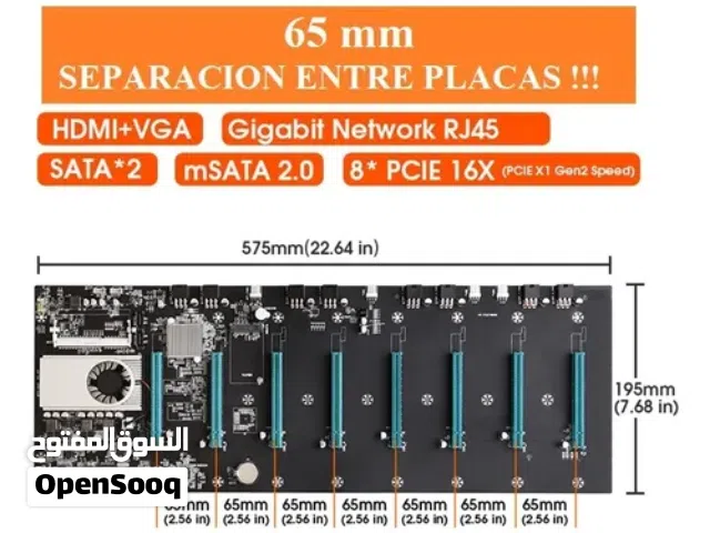 Motherboard BTC-S37 Motherboard with Onboard Intel Celeron 847 CPU 8 PCI-E 16X Slots Gigabit Network