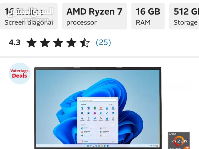لابتوب اسوس كمبيوتر محمول Vivobook 16 M1605YA-MB279W بذاكرة وصول عشوائي (RAM) سعة 16 جيجابايت