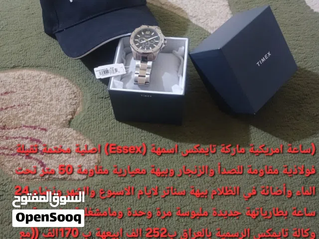 ساعة امريكية تايمكس رجالية اصلية مصنوعة من الفولاذ ثقيلة فخمة ورهيبة مقاومة للزنجار والصدأ والماء