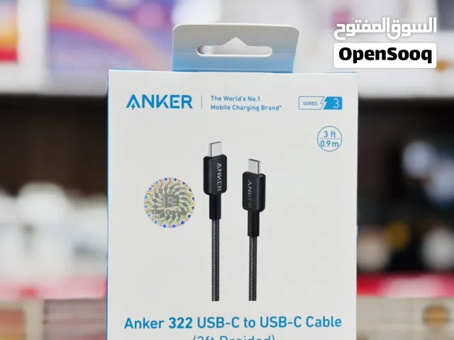 شاحن انكر اصلي مع ضمان 18 شهر Anker 322 USB-C To USB-C Cable  6ft Braided