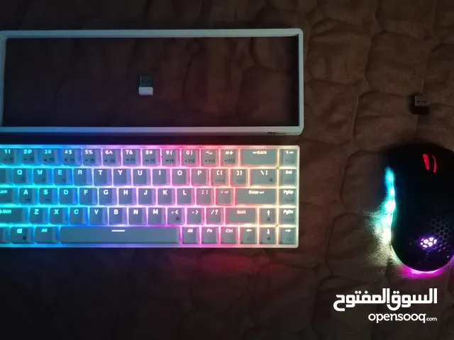 كيبورد (سويتش احمر) وماوس (لاسلكي Wireless) RGB