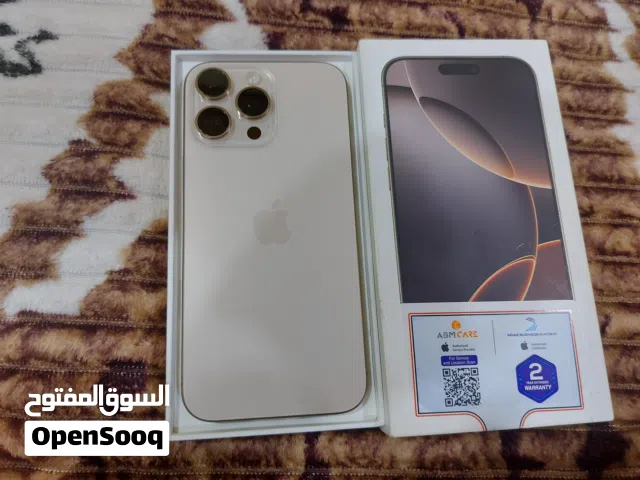 أيفون 16 برو ماكس  لون صحراوي  نضافة 100 ع 100  بعده بضمان ماستر شرق