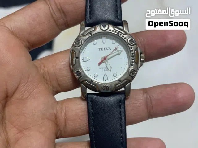 ساعه رجالي تيلفا نظيفه باله انتاج قديم سير جلد اسود