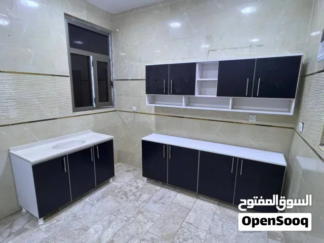 كاونتر خشب MDF ارضي وملحق قياس مترين وسنك متر و20 مرمر