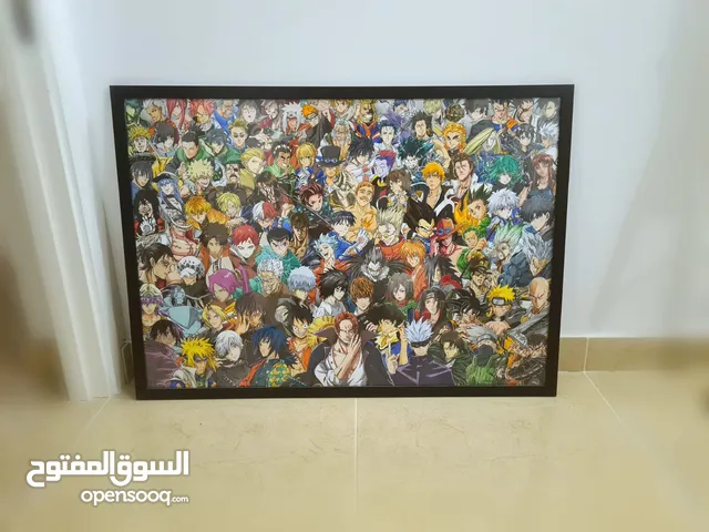 Hand Drawn Framed Anime Art For Sale 104x75cm (100Badass Anime Characters)