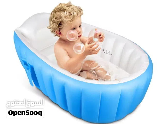 وقت استحمام آمن ومريح لطفلك!  حوض استحمام أطفال هوائي Leedssoy 12001 بخامة ناعمة وتصميم ذكي