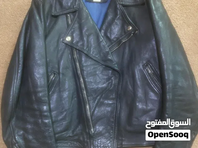 جاكيت جلد طبيعي ثقيل للدراجات
