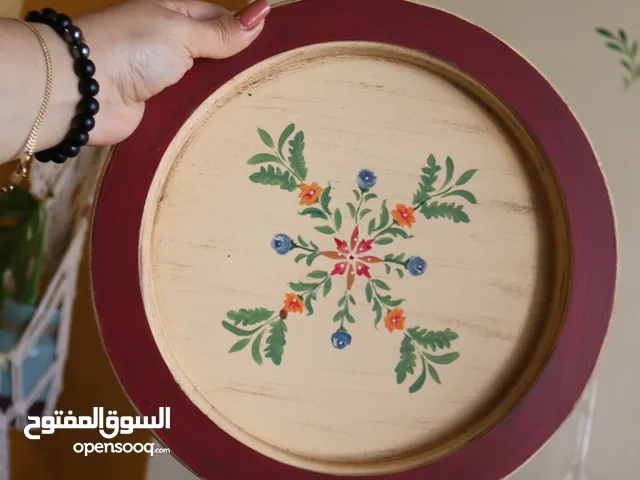 Hand-Painted Wooden Tray – Waterproof & Unique Design (27 cm)