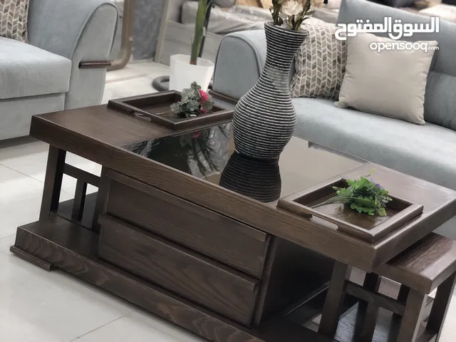 طقم طربيزات محلي زان وَ لاتيه قشرة بلوط قعده وصالون