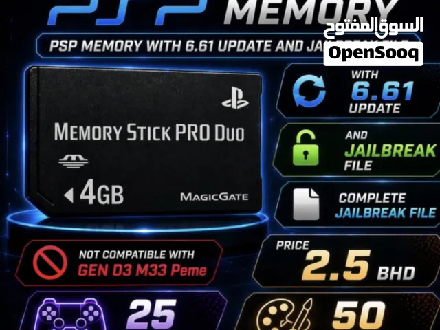 PSP MEMORY 4GB 25 Games themes 6.61 pro c