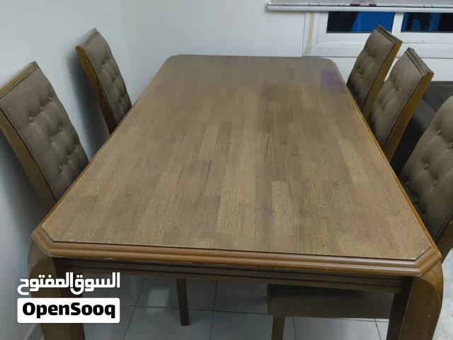 6-Chair Wooden Dining Table Set – Good Condition (Needs Minor Cleaning)