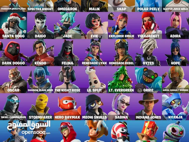 حساب ايبيك فورت نايت بنت الطيارة + روكيت ليج + 31 لعبة بالحساب للبيع او للبدل