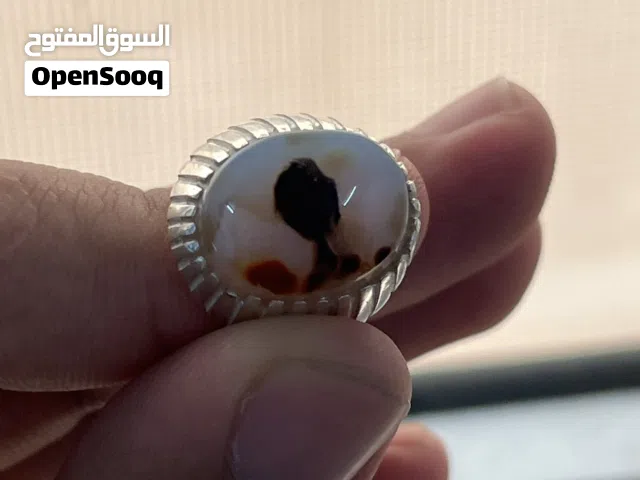 خاتم عقيق يمني فضة للبيع
