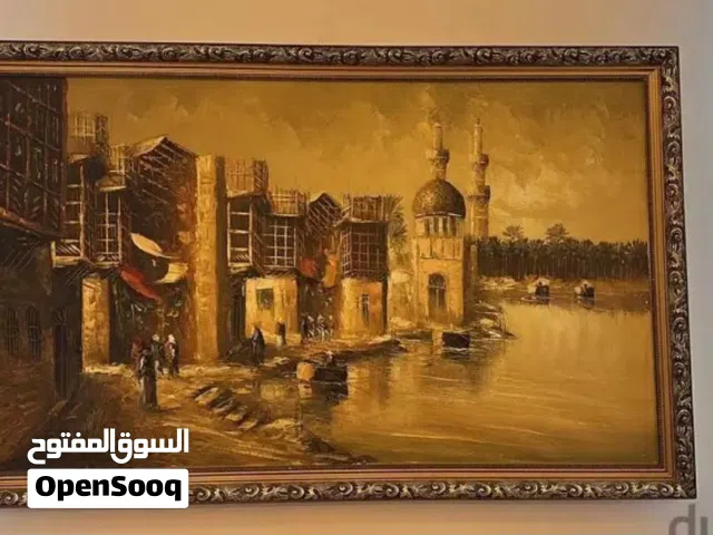 لوحة زيتية راقية/ كادر ذهبي