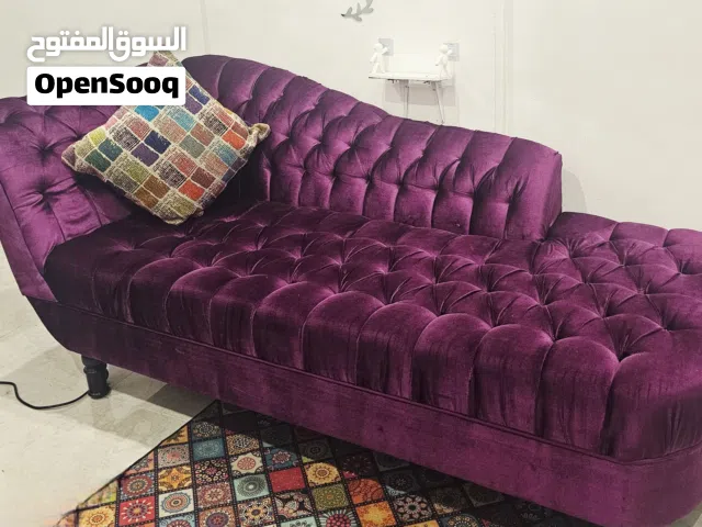Paloma Velvet Chaise Lounge in amethyst with cushion