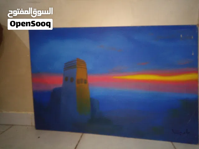 لوحات فنية مميزة وشطرنج من دمشق السبعينيات مصدفة ومشغولة بعراقة وأتقان.