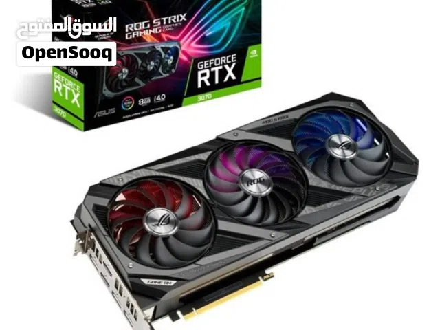 كرت شاشه جيمنج ايسوس نفيديا جيفورس ASUS NVIDIA GEFORCE RTX 3070 8GB GDDR6 OC 2K 1440P 3X FANS GAMING