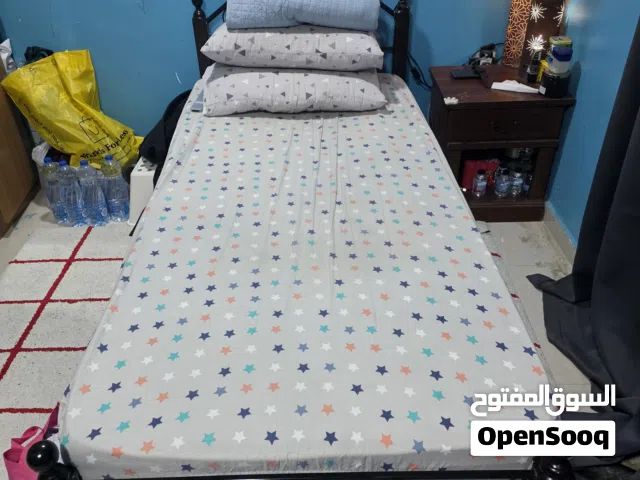 Single Metalic Frame Bed with Mattress