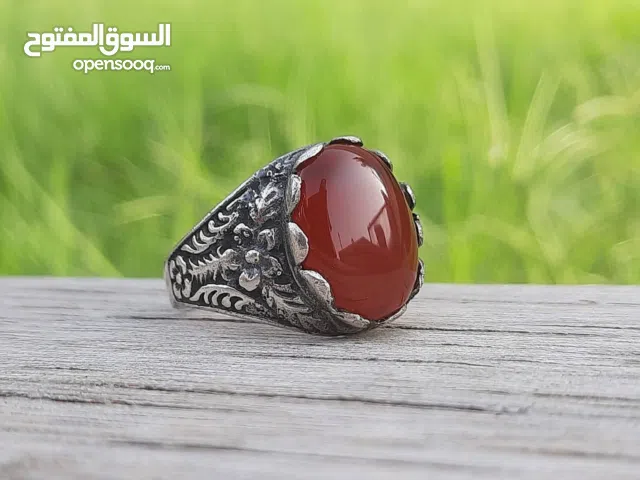 Aqeeq Yemeni Silver S925 Ring -  للبيع عقيق يماني احمر