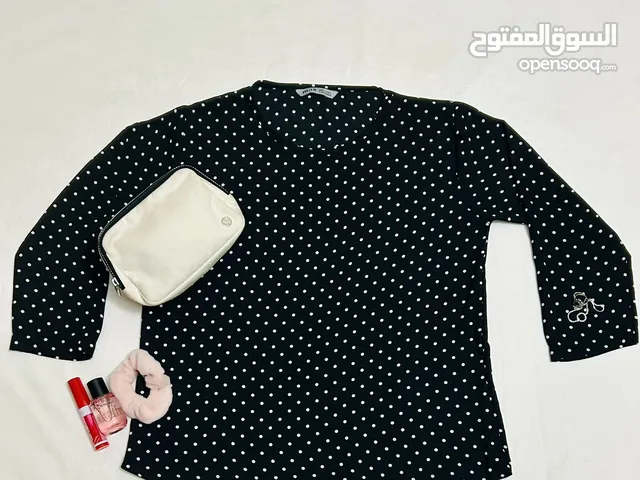 Classy Black Polka Dot Shirt, Modest fit, Like new, AED 30