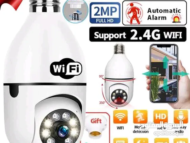 كاميرا المراقبه اللمبه السحريه تصوير 4k بتلف 360 درجه مزوده بمايك وسماعه
