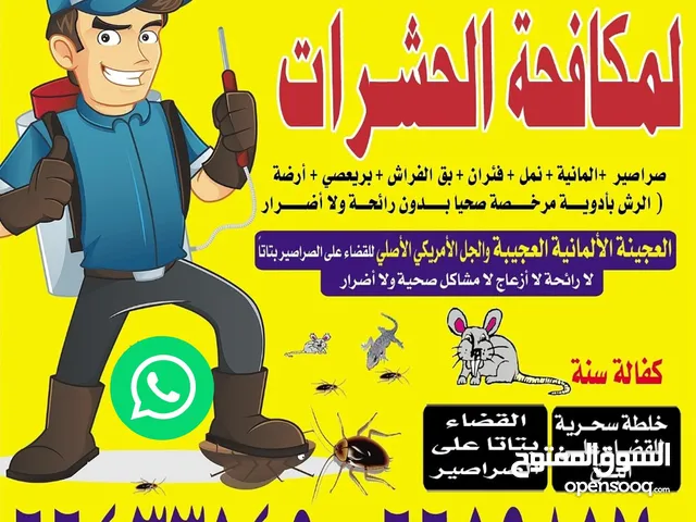 مكافحة حشرات وقوارض جميع مناطق الكويت خدمة 24 ساعة علي مدار اليوم