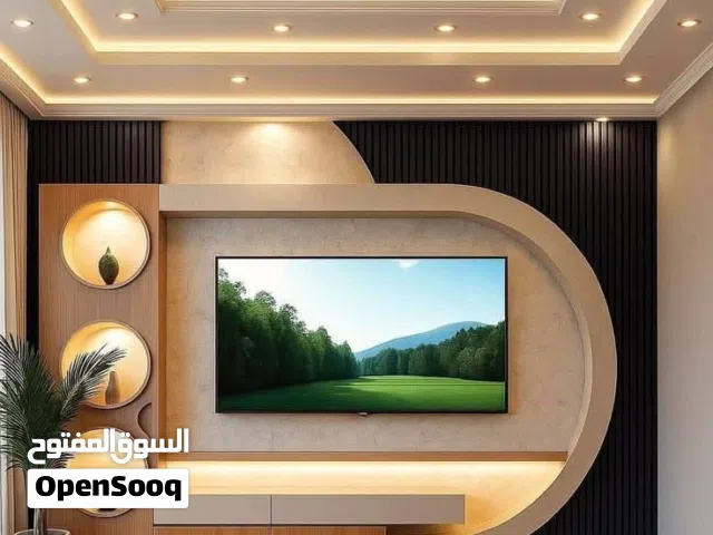جبسن بورد وقرميد وبديل الخشب وبديل الحجر فاير بليس ورق جدران والشيبورد وبانوهات