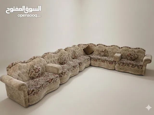 Sofa 12 seater L shep custom made made in Bahrain good condition pickup juffair 75 BD  WhatsApp 3343