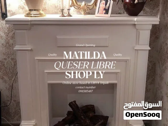 ديكور مدفأة خشب ابيض