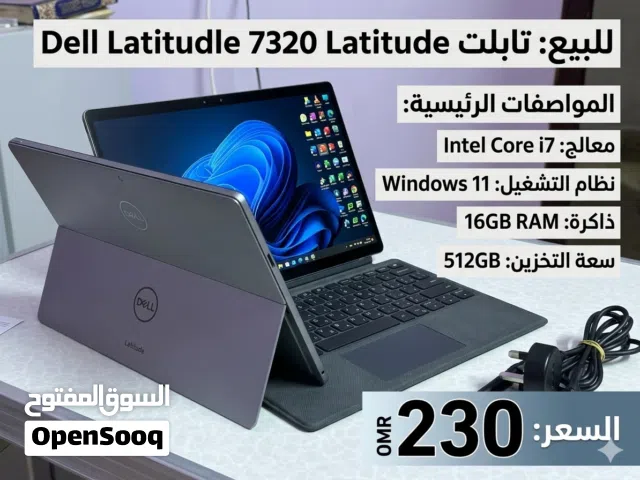 تابلت ديل بحجم 12.5 إنش وذاكرة 512 مع شاحن - مستعمل بحالة جيدة مع فاتورة ضمان من المحل 3 شهور