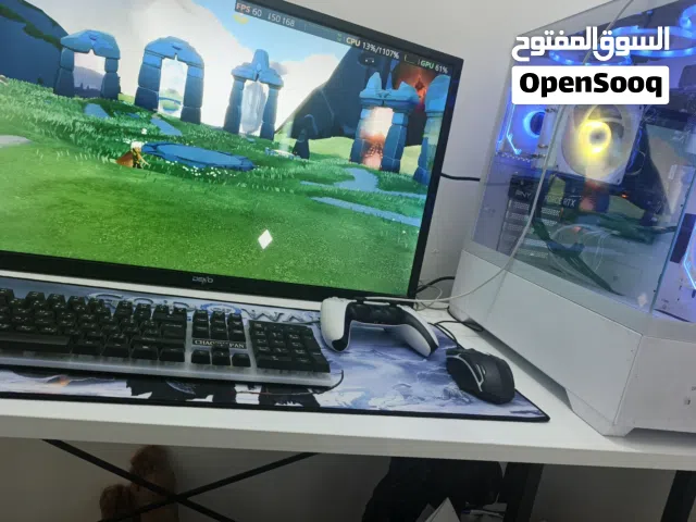 بيسي + سيت اب كامل ( شاشة + ماوس + كيبورد + ماوس باد + سماعة گيمينك + يدة بلي فايف اصلية ) + ميز خشب