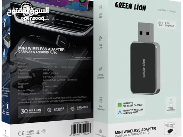 محول لاسلكي ميني جرين ليون كار بلاي وأندرويد أوتو